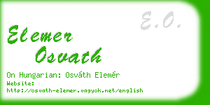 elemer osvath business card